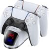 PS5 Controller Charging Station Compatible with PS5 Controller,DOBE Playstation 5 PS5 Controller Charger Dock Station with Fast Charging Speed in 2 Hours,PS5 Remote Charger Station with Charigng Cable